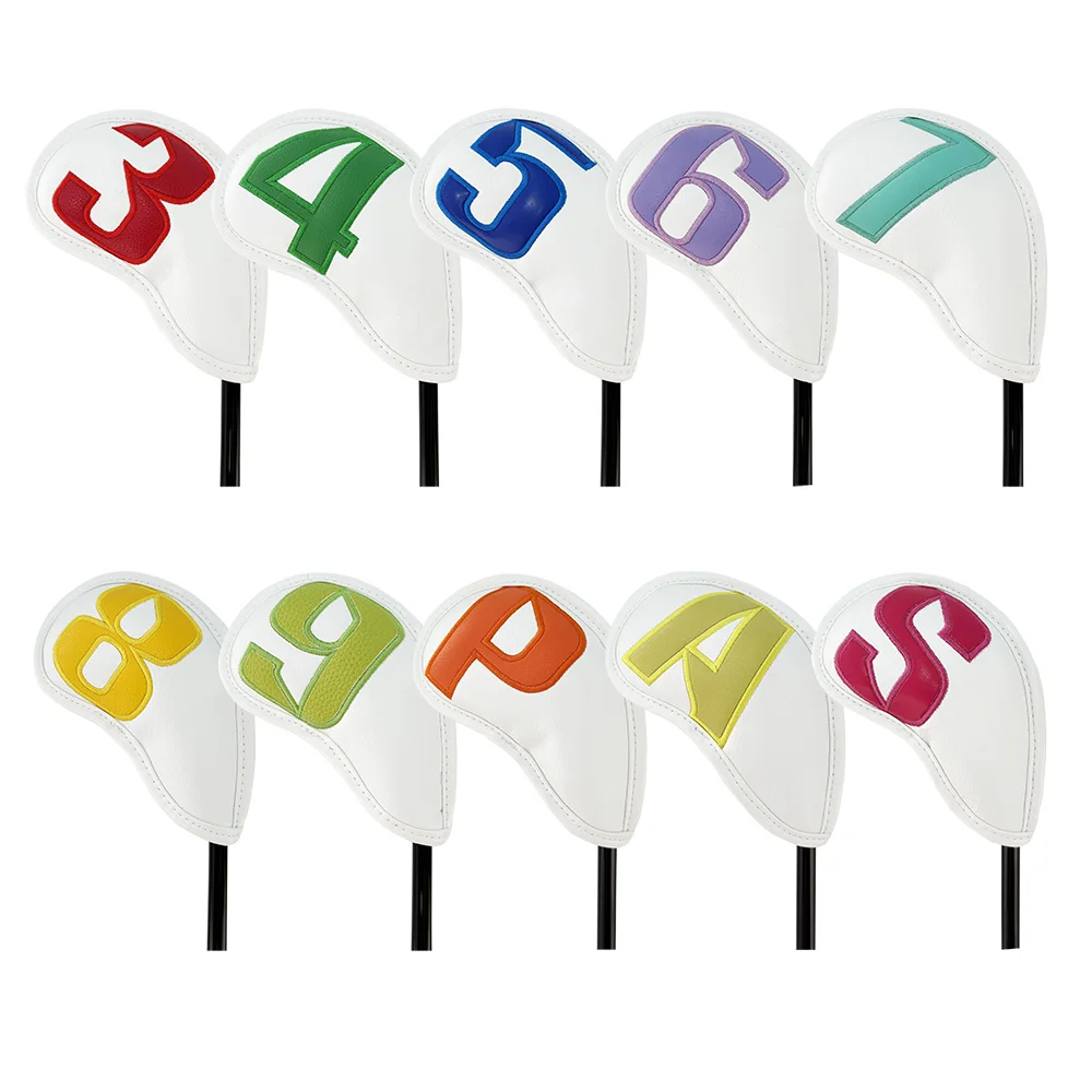 10Pc/Set Colorful Number Golf Iron Covers Golf Club Head Covers Headovers Wedges Covers (3-9 P A S) Golf Accessories image 6