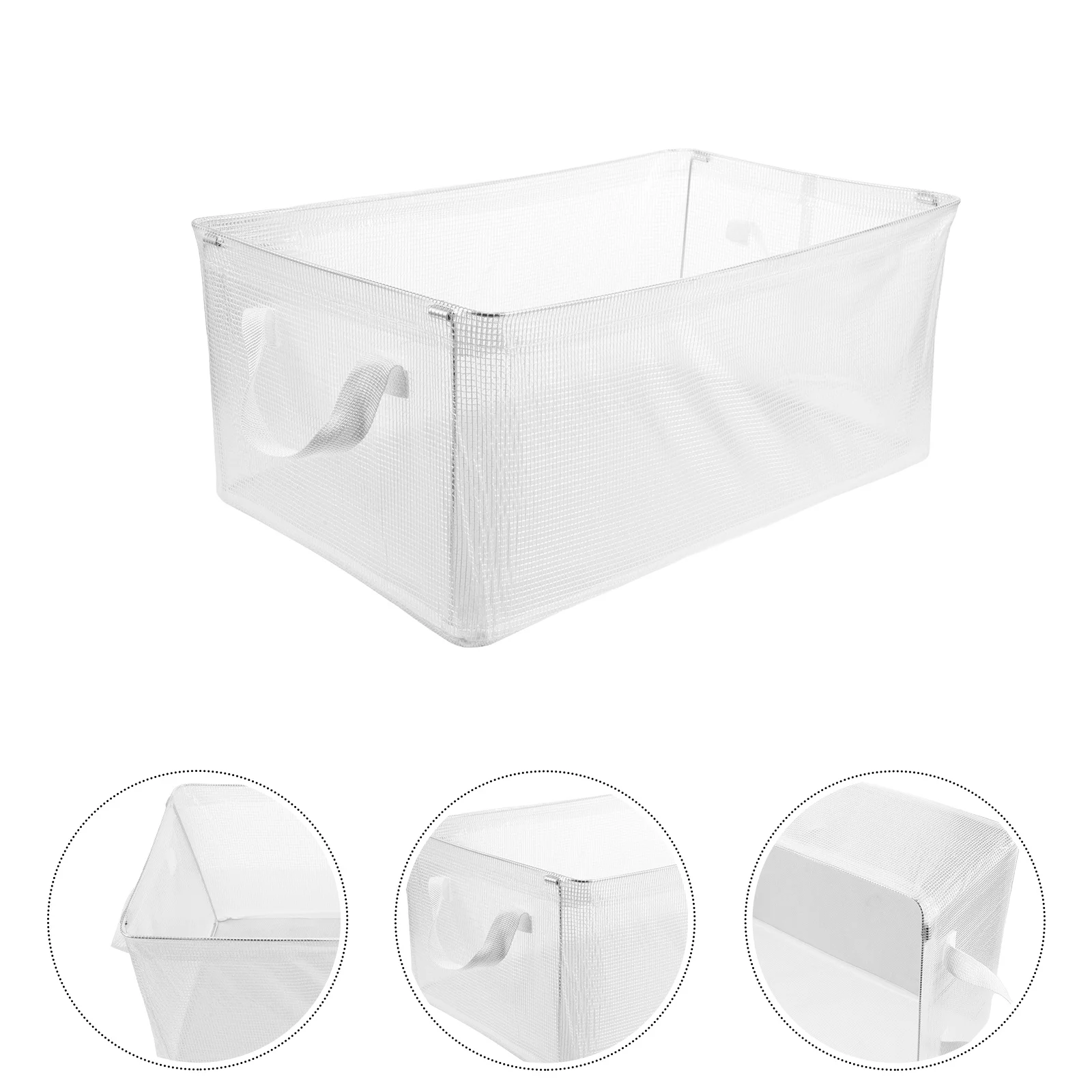 

Foldable Clear PVC Steel Frame Storage Bins Drawer Style Closet Organizer Clothes Shoes Multifunctional Space Saving