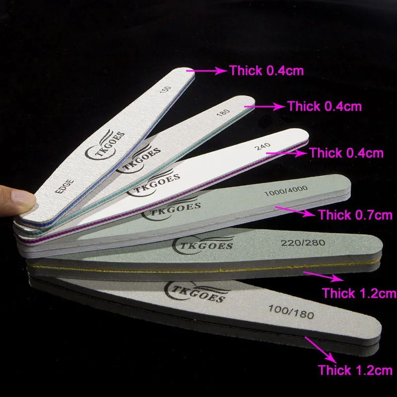 1 Box 6 in 1 Nail Files Grit 110 150 180 220 240 280 1000 4000 Nail Buffer Slim kit Set 6 styles Available Manicure Pedicure