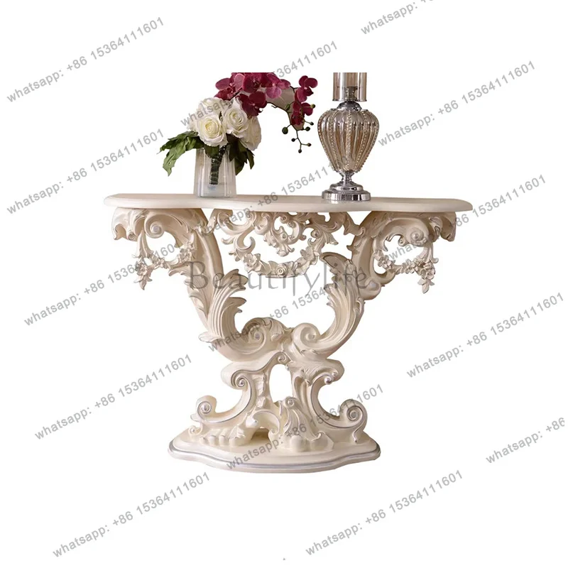 European Luxury Console Table Beautiful Premium Elegant Classic Console Table Artistic Aesthetic Bureau Furniture Living Room