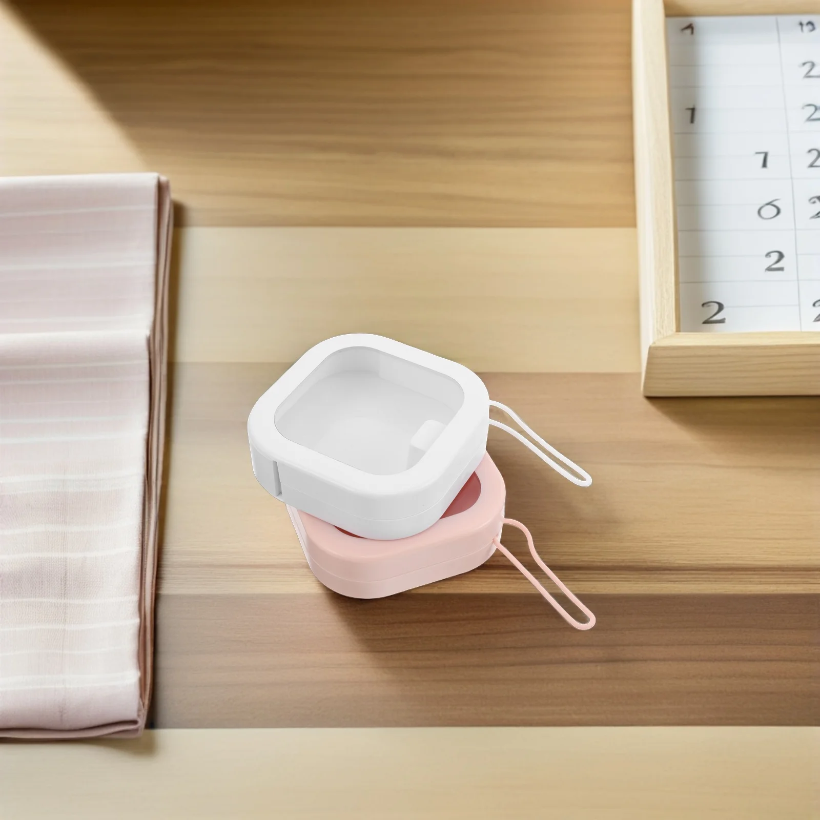 

2pcs Portable Storage Box Compact Travel Jewelry Holder For Women Small Trinket Organizer Desktop Stationery Case Hair Tie Bobby