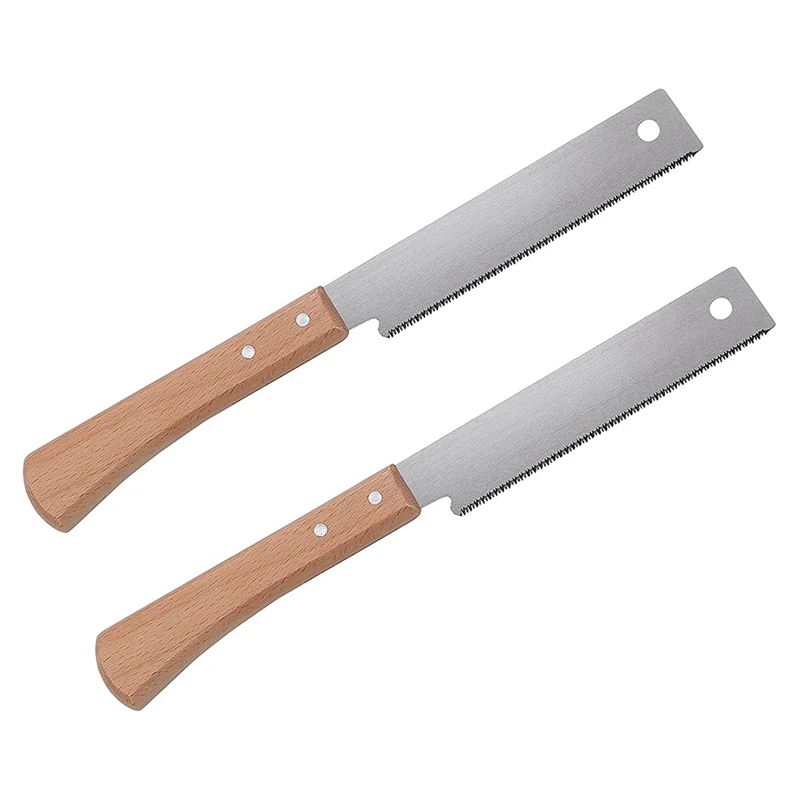 

JFBL Hot Mini Hand Saw For Woodworking Double Side SK5 Carbon Steel Tenon Fine Tooth Wood 2Pcs