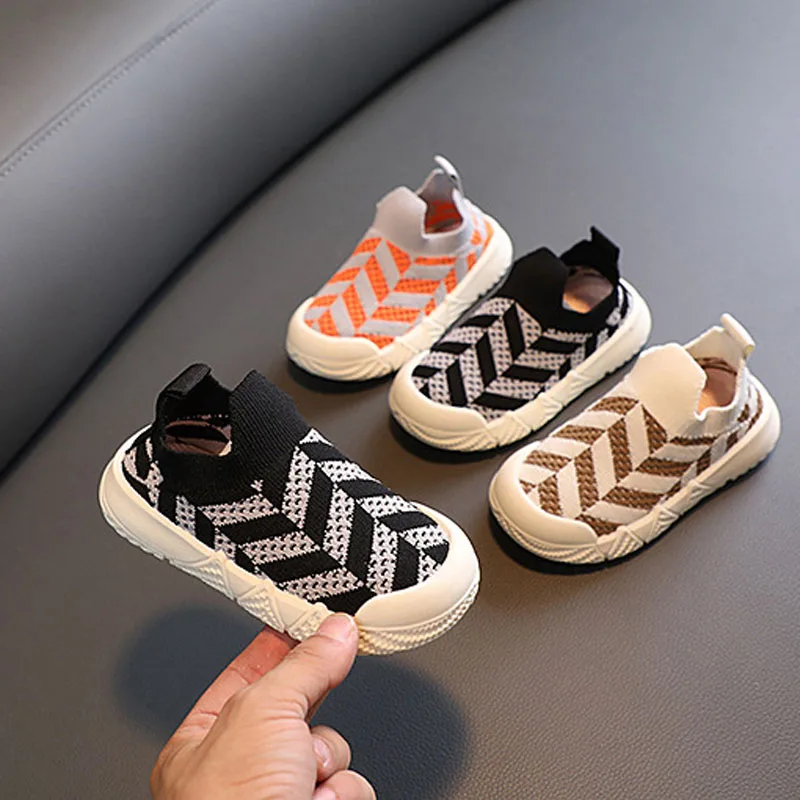 Girls Net Toddler Shoes Casual Slip On Kids Flats Shoes Children Canvas Shoes Outside Sport Stripe Boys SneakersCSH1471