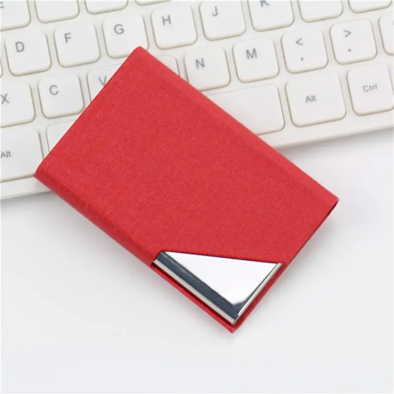 Hochwertiger Visitenkartenhalter aus PU-Leder und Metall, schlankes Design, verschiedene Farben, perfekt für den täglichen Gebrauch im Büro. – Detail 13