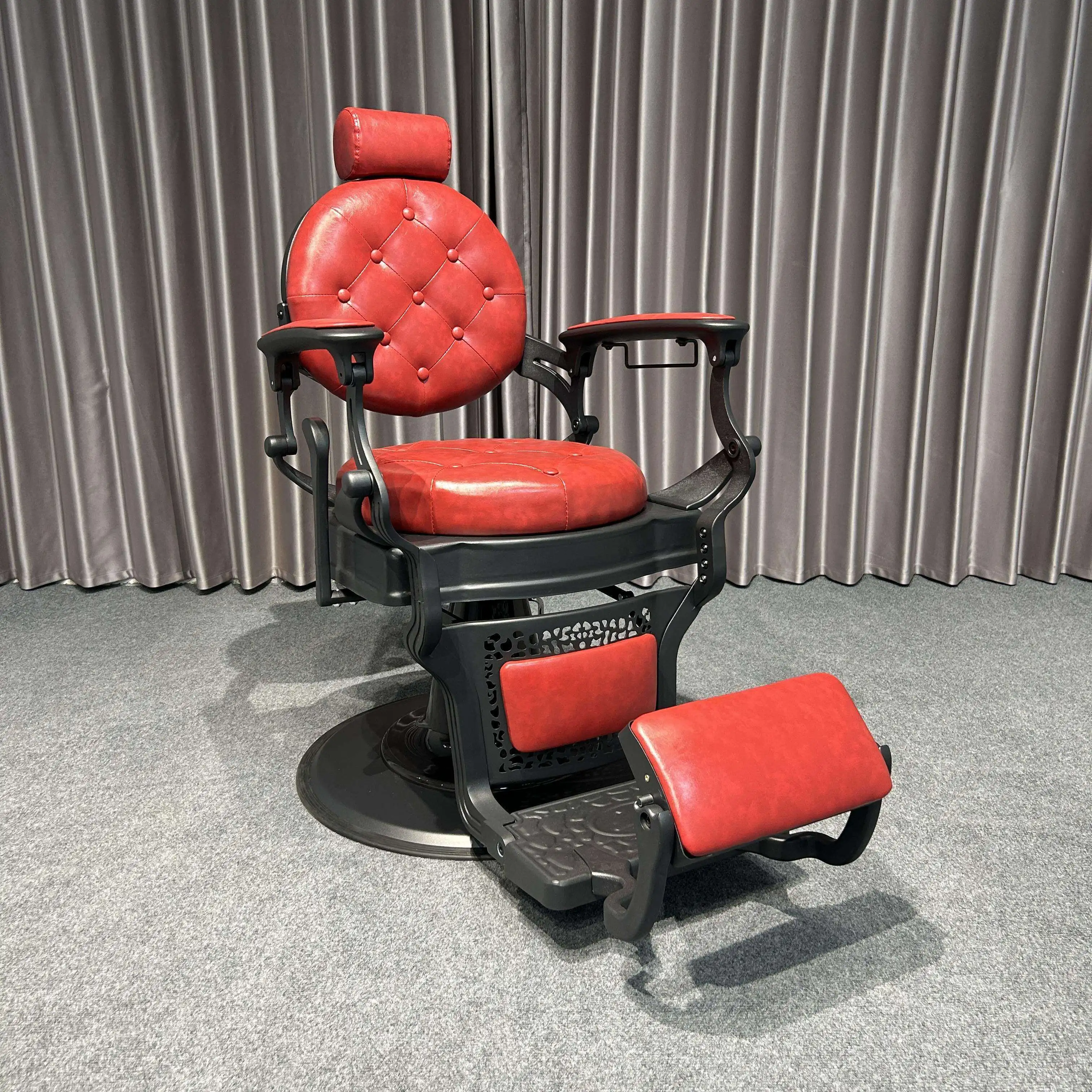 Salon Support Barber Chair Professional Rubber Equipment Lifter Barber Chair Leather Hydraulic Cadeira De Barbeiro Furniture