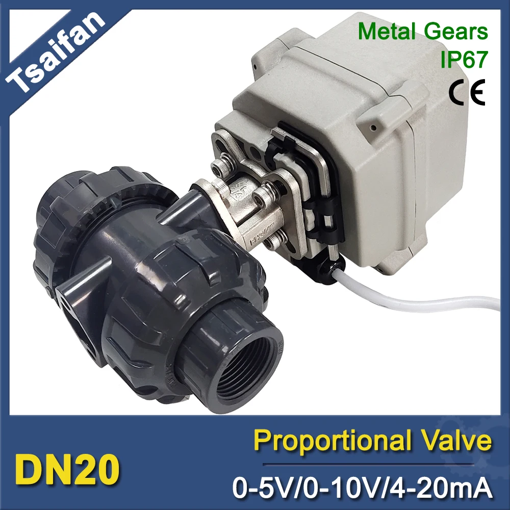 DN20 Electric flow control valve with feedback signal 3/4