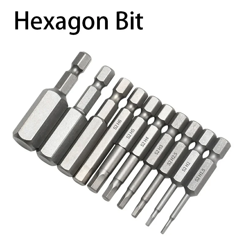 10PCS Hexagon Screwdrivers 1.5,2,2.5 Screwdriver Bit Set Ph2 Bits Precision Impact Driver Magnetic Anti Slip Electric Hex Shank