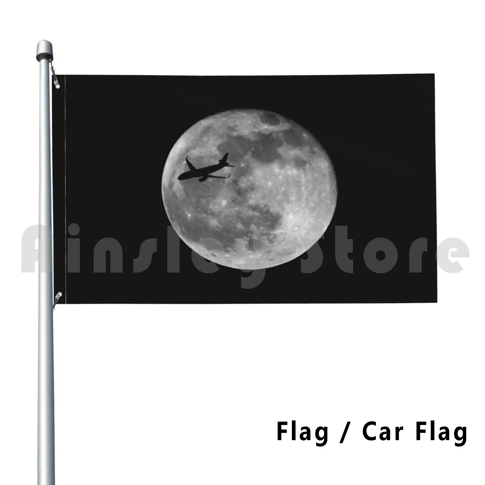 Airbus A320 The Moon Outdoor Decor Flag Car Flag Moon Airbus Plane Jet A320 A320 200 Sharklets Winglets Passenger