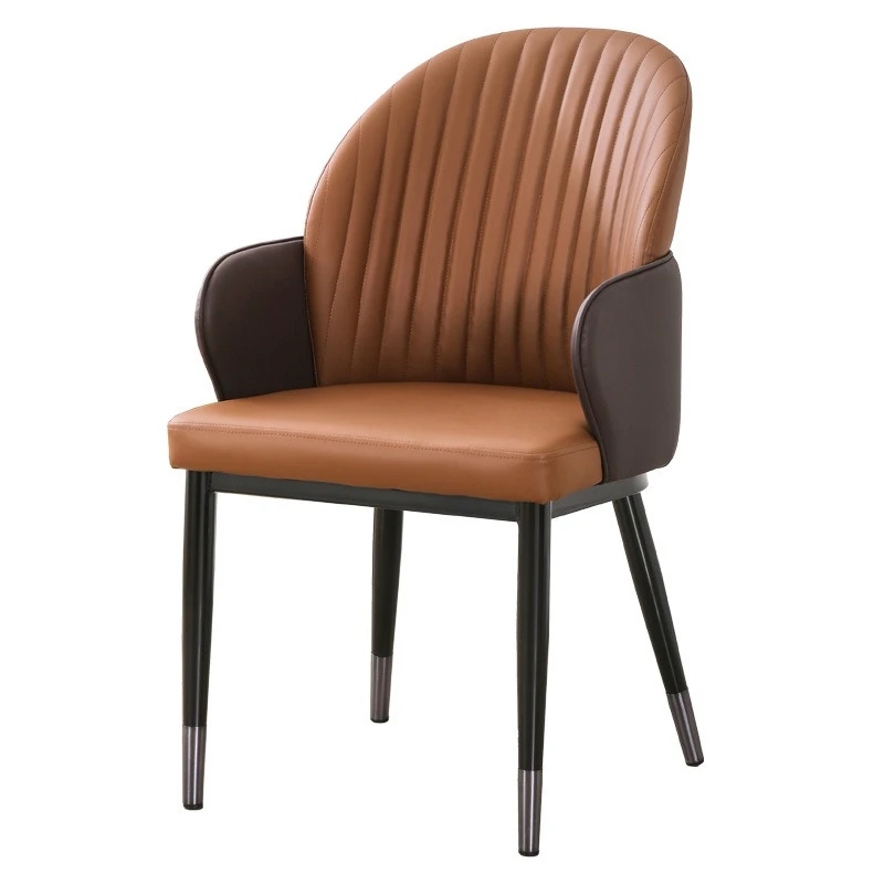 Light luxury metal high-end backrest chair Modern simple hotel lobby club negotiation chair