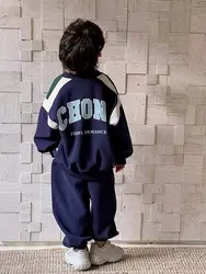 Autumn Children Boy Sports Clothes Set Kid Girls Letter Printed Sweater Pullover Top And Pants 2 Pieces Suit Baby Tracksuits