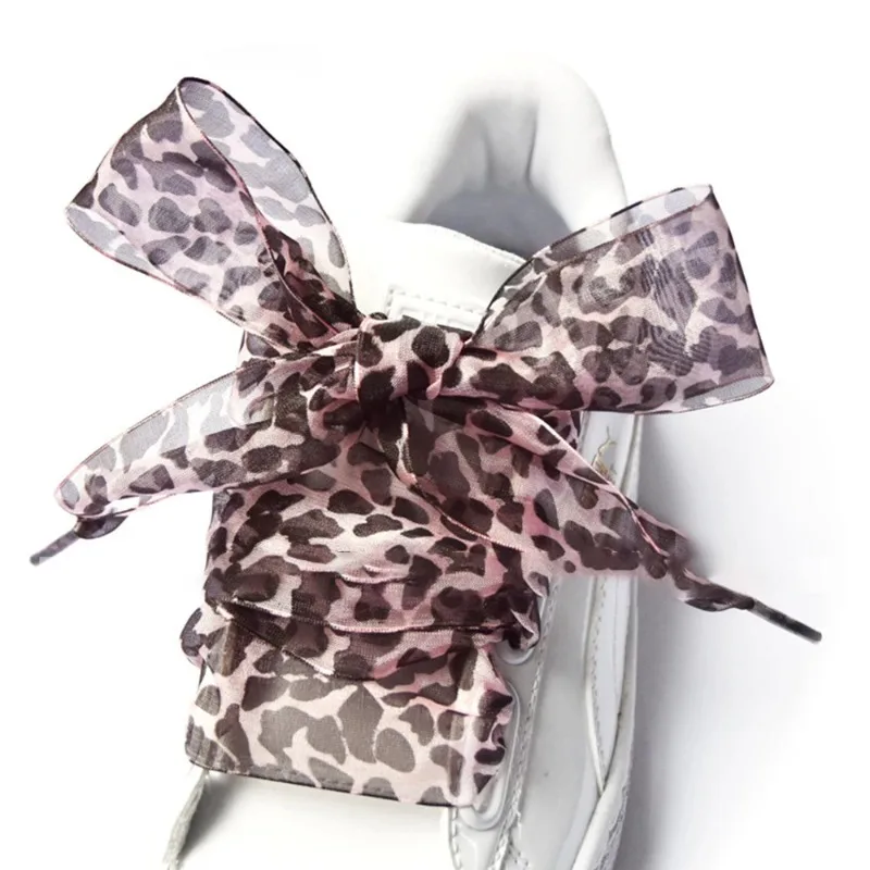 Leopard Print Fashion Shoelaces Decorative Shoe Laces for Sneakers Boots One Pair Shoe Accessories