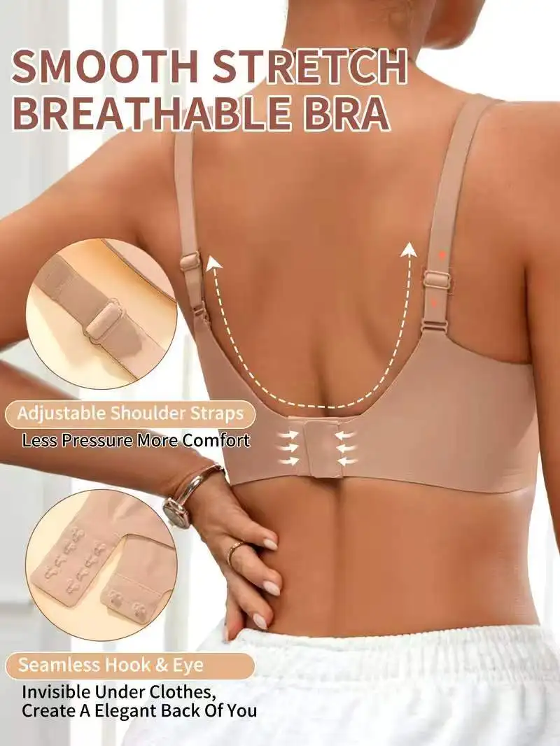 High quality sexy and comfortable jelly bra without scars or steel rings, women's underwear with sports and anti sagging feature