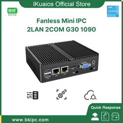 IKuaiOS fansız Mini IPC endüstriyel Contro IoT veri toplama Ubuntu kırmızı şapka Windows 2x1G LAN 2xCOM RS232 RS485 G30 1090-12