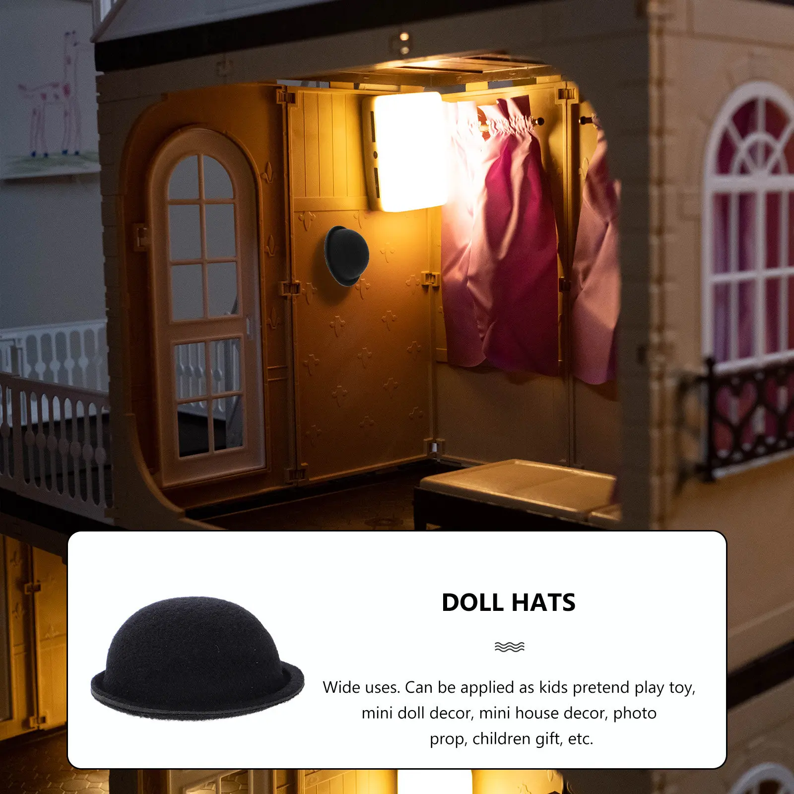 10Pcs Mini Hat for Crafts Exquisite Mini Top Hat Lightweight Portable for Hair Accessories Festival Decor DIY Craft