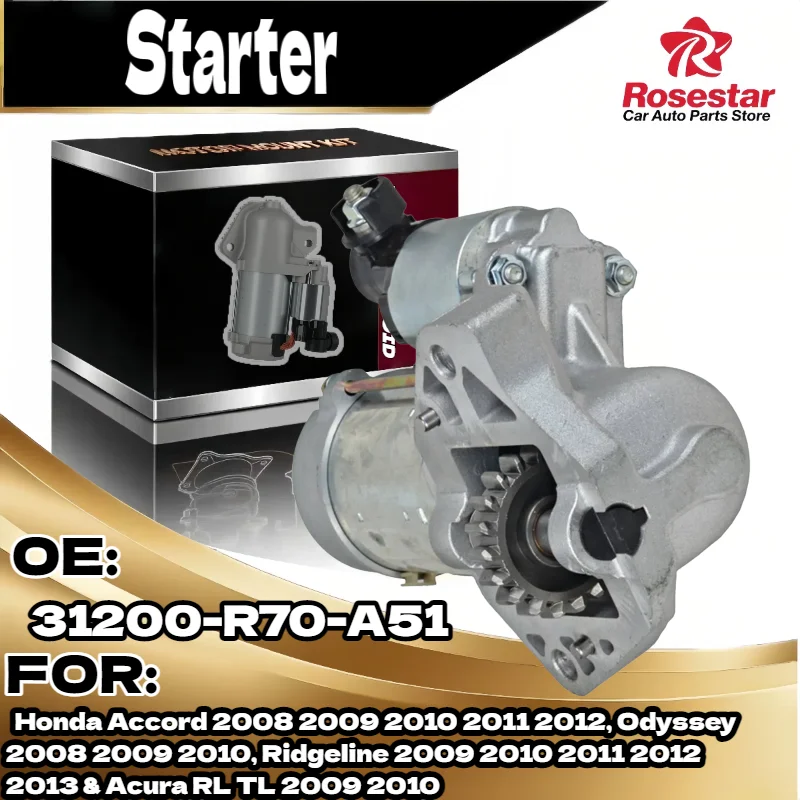 

DB Electrical 410 52328 Starter Replacement for Honda Accord Odyssey 2008 2009 2010 2011 2012 31200 R70 A51