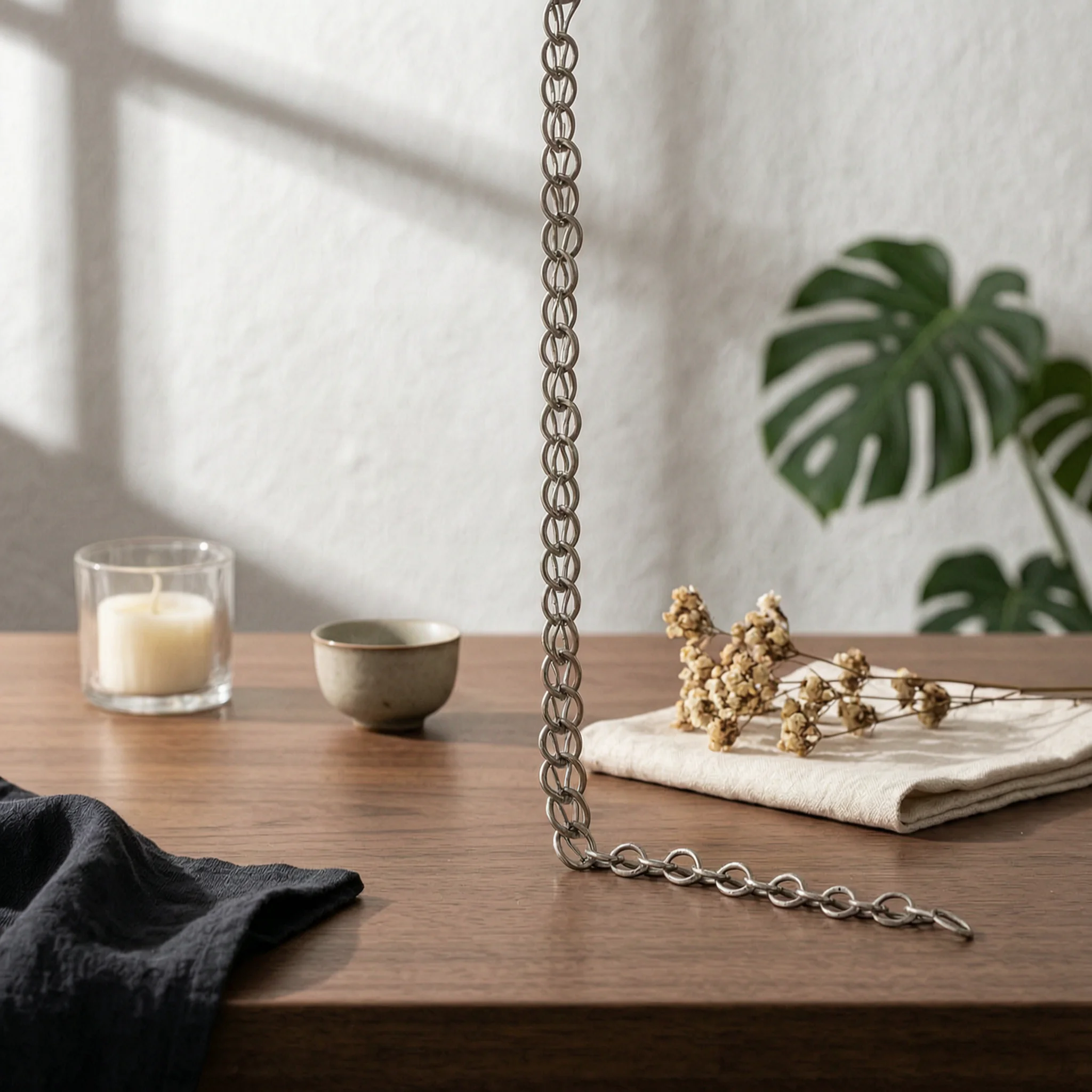 Rain Chain with Oval Links Decorative Aluminum Rain Chain Hardware Modern Contemporary for Homeowners, Gutters, Eaves