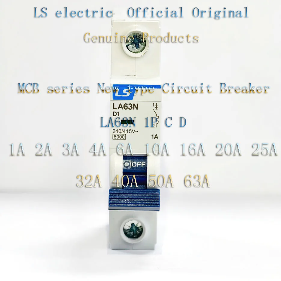 LS Official genuine New Original LA63N 1P C D type Circuit Breaker 1A 2A 3A 4A 6A 10A 16A 20A 25A 32A 40A 50A 63A  Air Switches