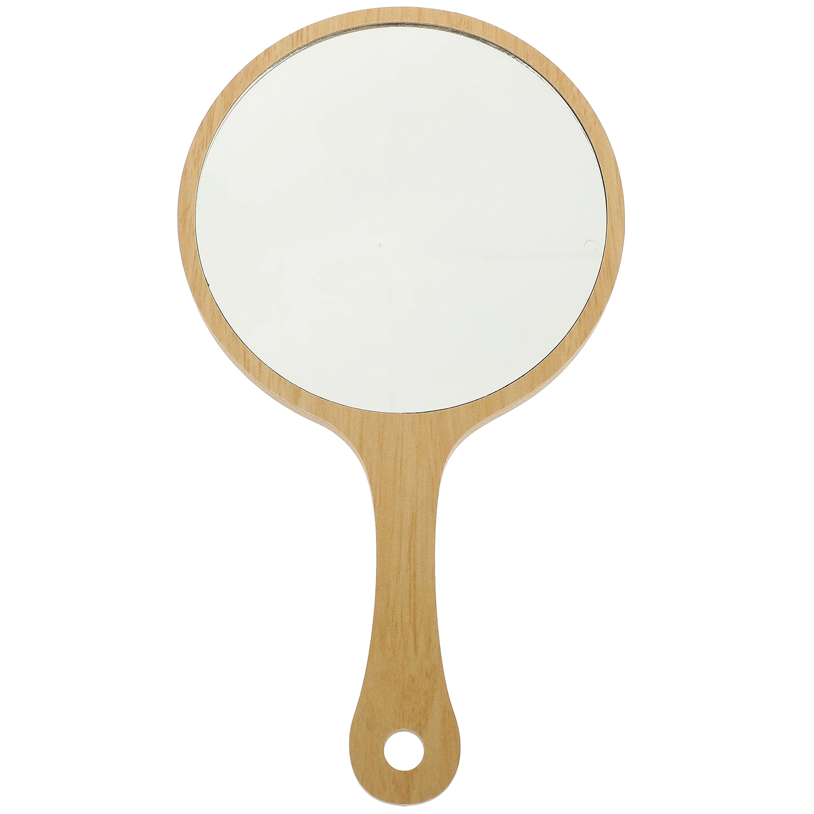 Handheld Makeup Wooden Handle Portable Round For Travel Daily Use Vintage Hand Mirror Compact Women Makeup Mirror