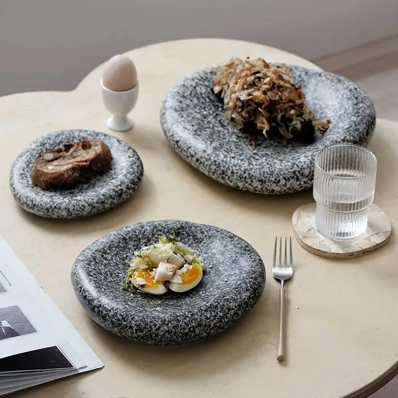 Creative Irregular Ceramic Plates Japanese Modern Sushi Sashimi Dishes Cake Dessert Steak Pasta Plate Restaurant Hotel Tableware