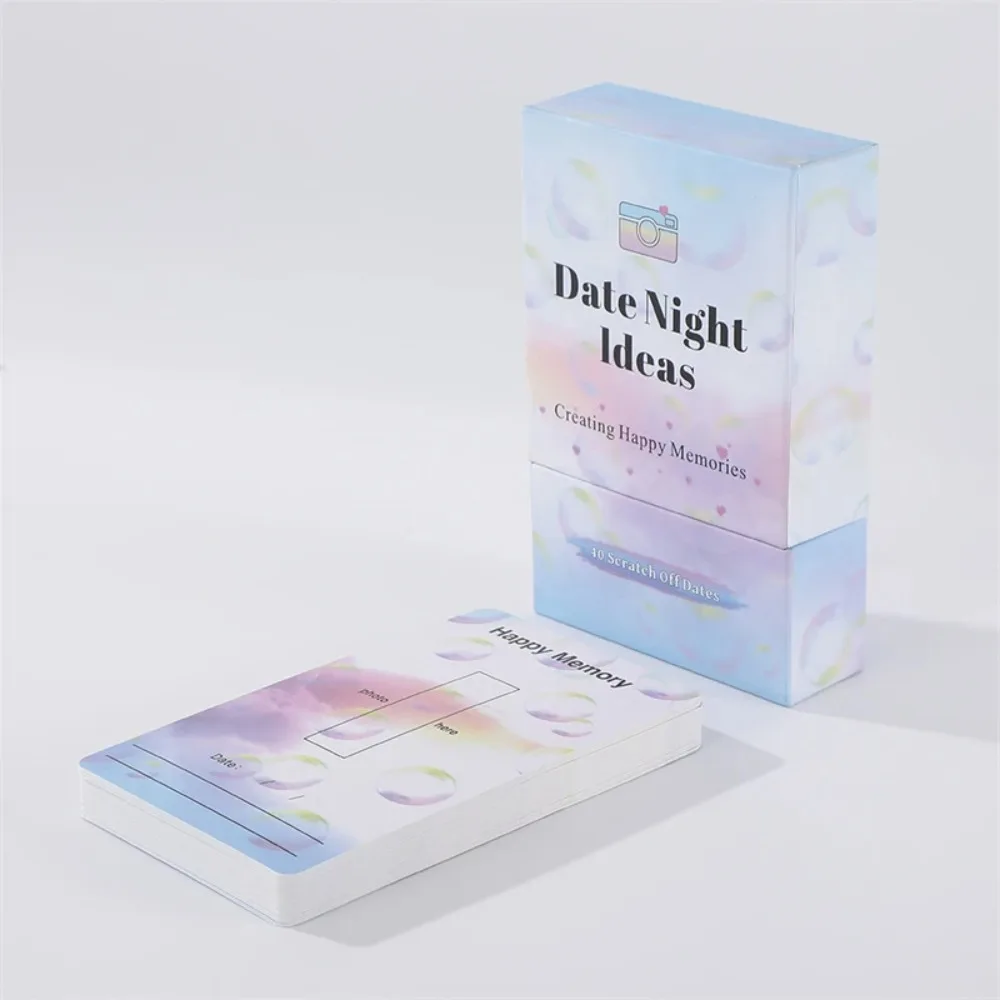 Funny 40 Date Night Ideas For Couple English Version Portable Adventurous Scratch-Off Cards Game Paper