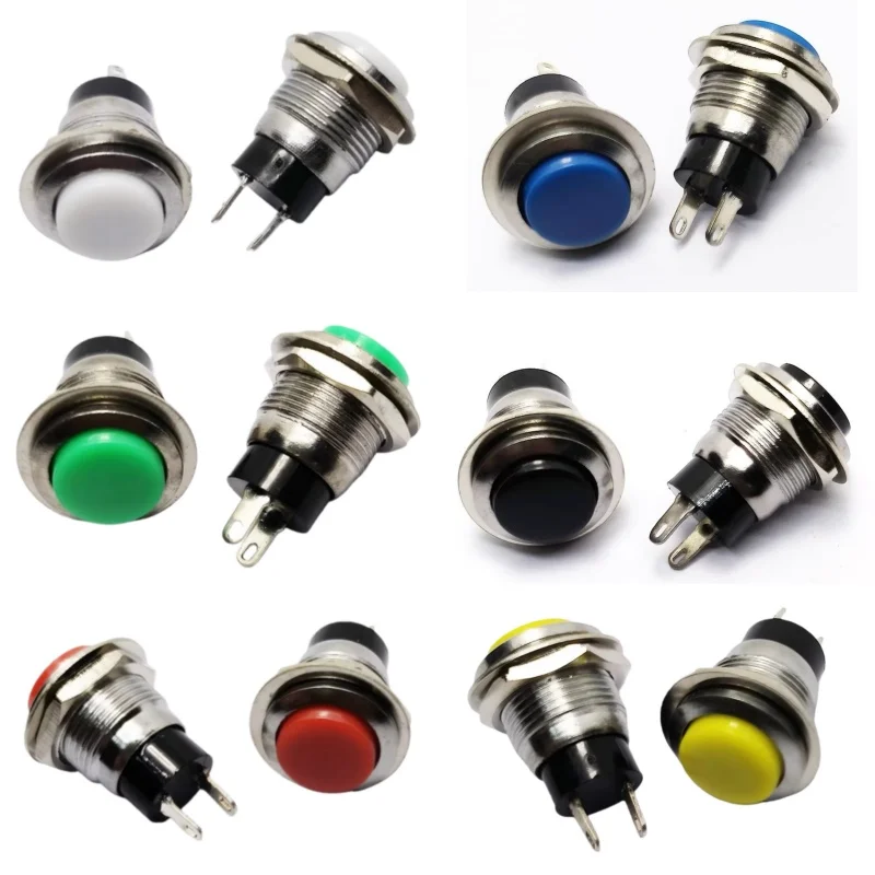 5pcs 12MM DS-318 2Pin Momentary Push Button Switch Self Reset Small Horn Doorbell Button Switch Circular