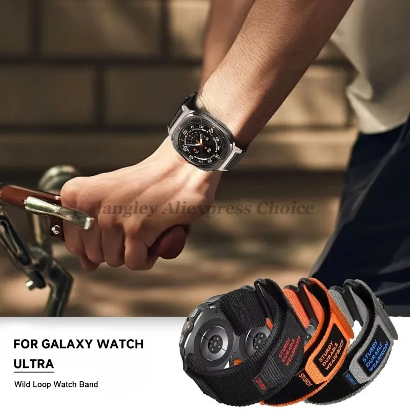 Sport Nylon Loop Watch Strap for Samsung Galaxy Watch 7 Ultra 47mm Band Bracelet for Samsung Watch7 Ultra Watchbands Accessories image 3