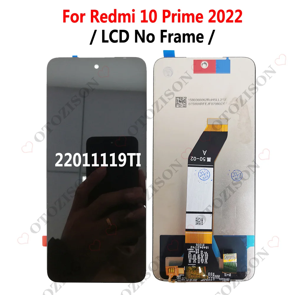 Per Xiaomi Redmi 10 2022 21121119SG Display LCD muslimex con cornice Touch Screen 10 Prime 22011119TI LCD Digitizer Assembly