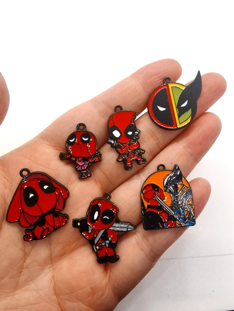 الكثير الكرتون 10 قطع المعادن المينا سحر الأقراط DIY مفتاح سلسلة قلادة قلادة سوار مجوهرات النتائج اليدوية هدية