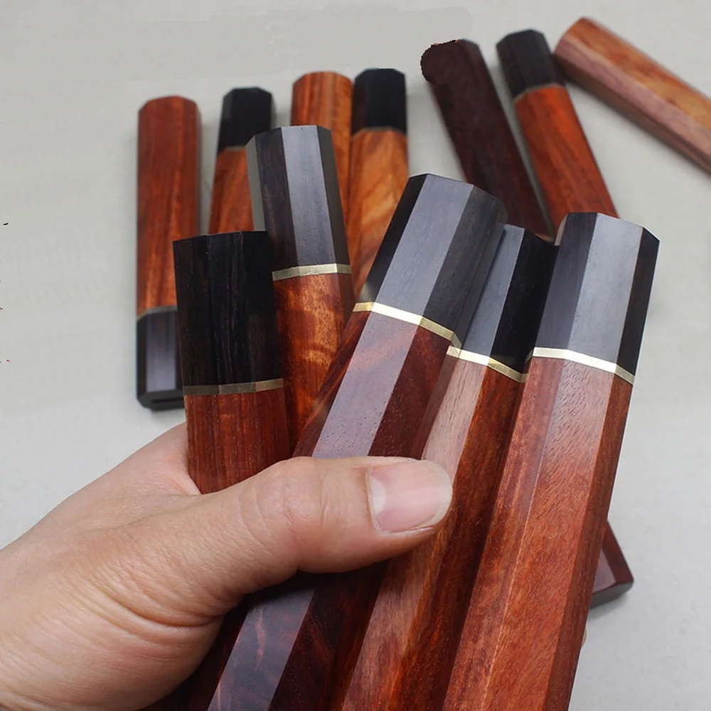 Ośmiokątny uchwyt noża DIY Japoński szef kuchni Szczegóły do produkcji kuchni Naturalne akcesoria Noże ECO Przyjazny w stylu vintage drewniany uchwyt
