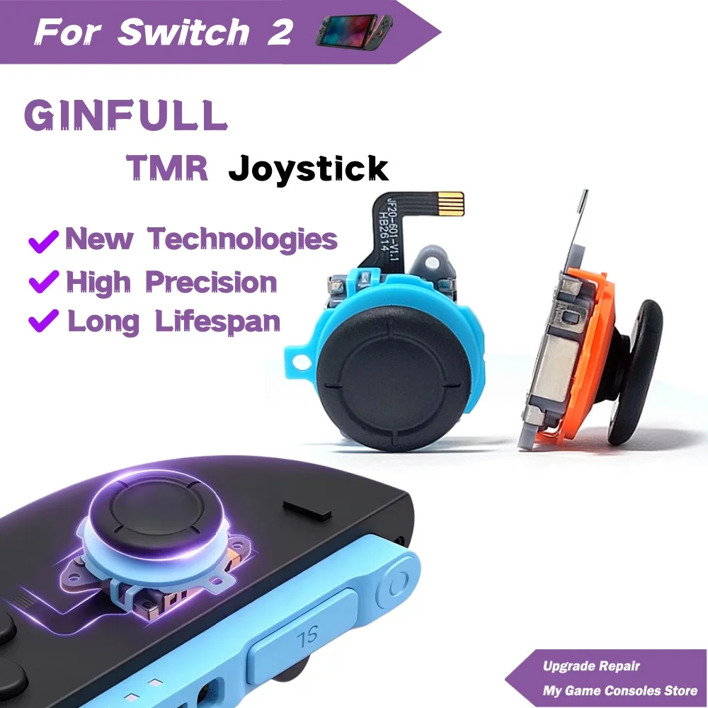 TMR Effect Joystick For NS2 Switch 2 Joy Controller Con 3D Analog Stick Replacement Left Right Latest Upgrade Rocker Accessory
