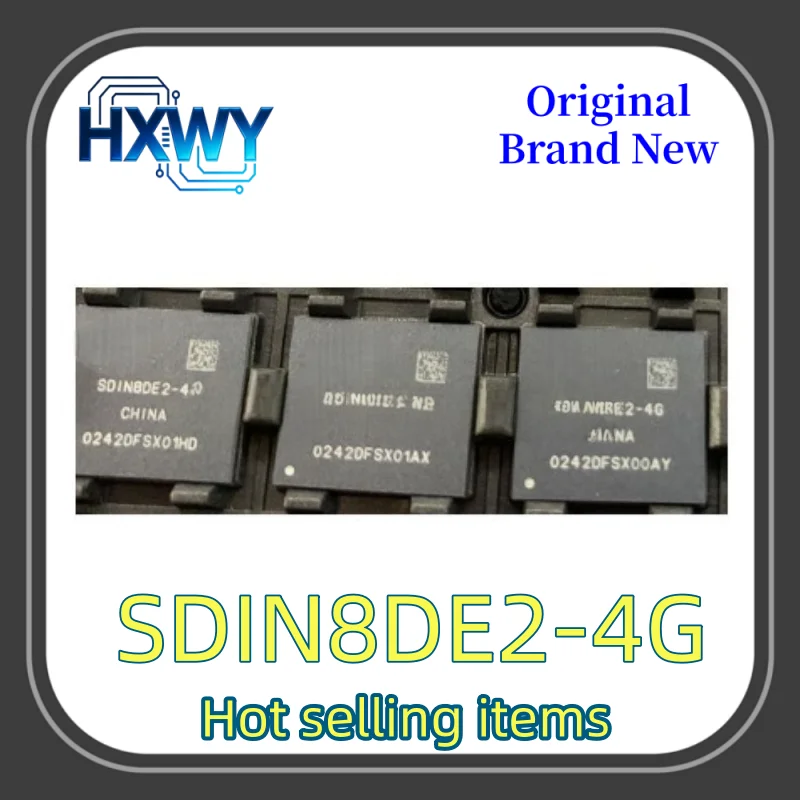 (2/30 pieces) SDIN8DE2-4G packaged 153-ball eMMC 4Gb 4.5 version memory chip, brand new and original.