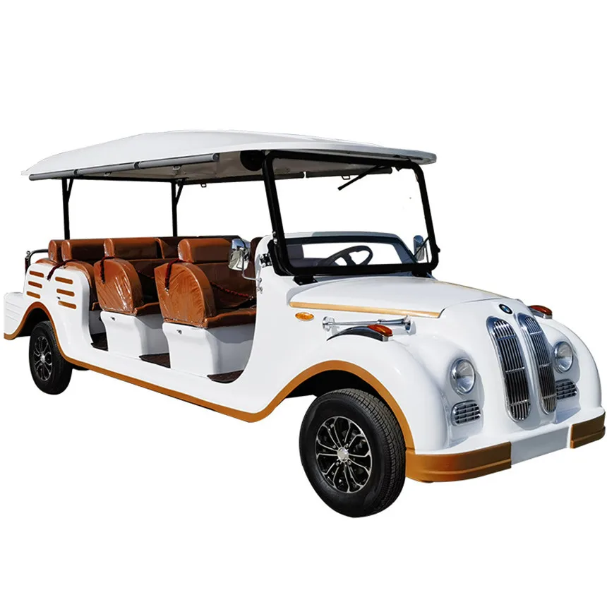 Electric Sightseeing Car Four-Wheel Tourist Attraction Real Estate Sales Security Campus Patrol Car Ferry Classic Car 8-14 Seats