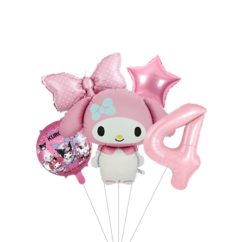 My Melody Rosa Cartoon-Charakter Mylar-Ballon Helium-Ballon für Mädchenparty Babyparty Wanddekoration – Detail 4