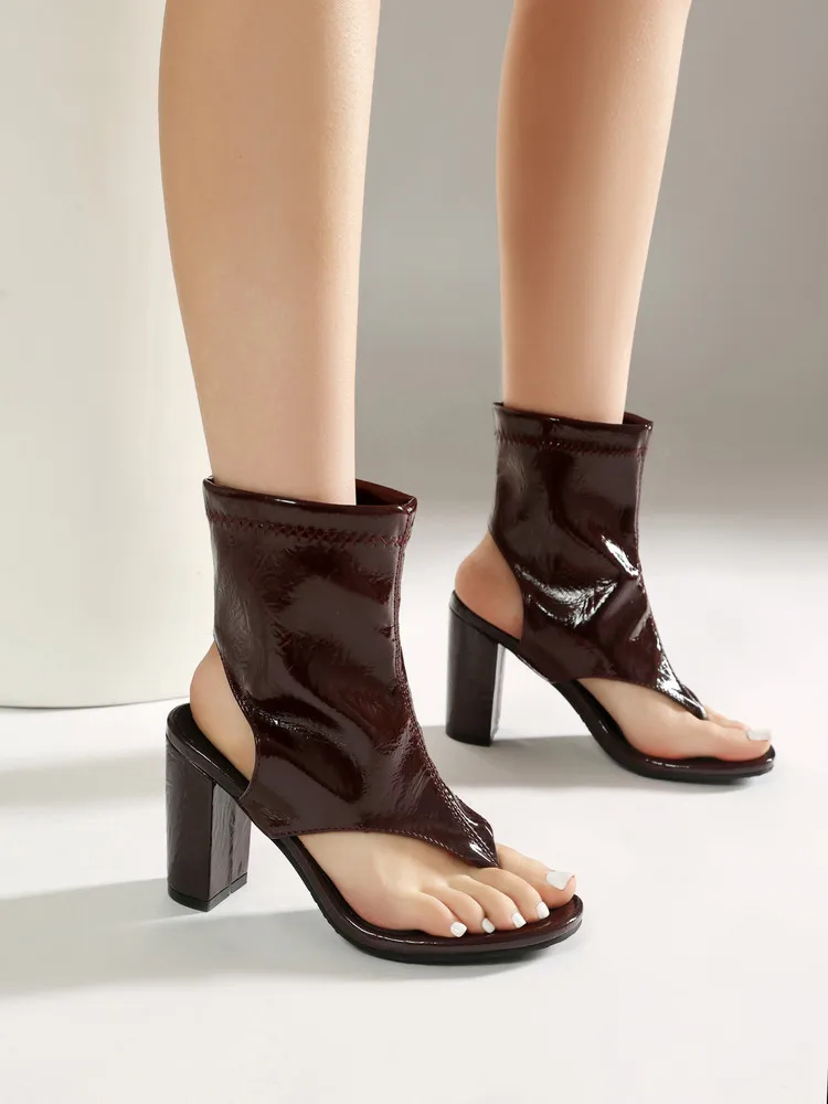 

2026 New Summer Ultra-high Thick Sole T-shaped Anti-slip Sole Large Size 32 - 48 Sexy Fashion Sandals