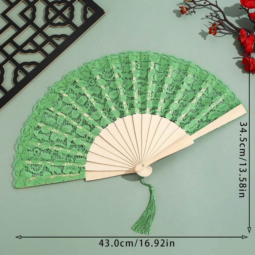 1Pc Retro Style Lace Hand Fan Stage Performance Party Decoration Masquerade Party Decoration, 6 Color