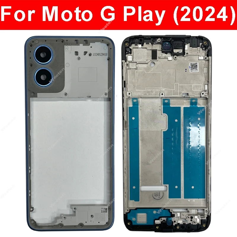 

LCD Middle Housing Frame For Motorola MOTO G Play 2024 Middle Frame Cover Bezel Flex Cable Replacement Repair Parts