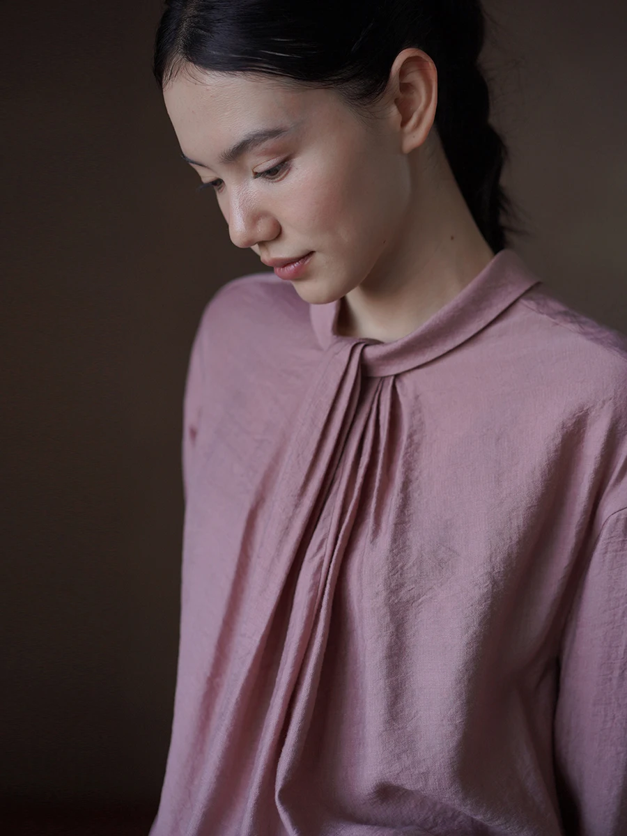 

Miss Hazi Rose Galaxy Long Sleeve Loose Women's Shirt Neck Twist Slimming Top Casual Style Comfortable Fit Fashionable