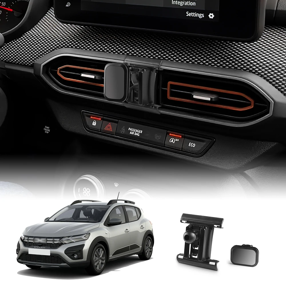 Soporte Magnético para Teléfono con Gravedad para Dacia Sandero 3/Sandero Stepway III Jogger 2021 2022 2023 2024 2025, Soporte para GPS y Navegación