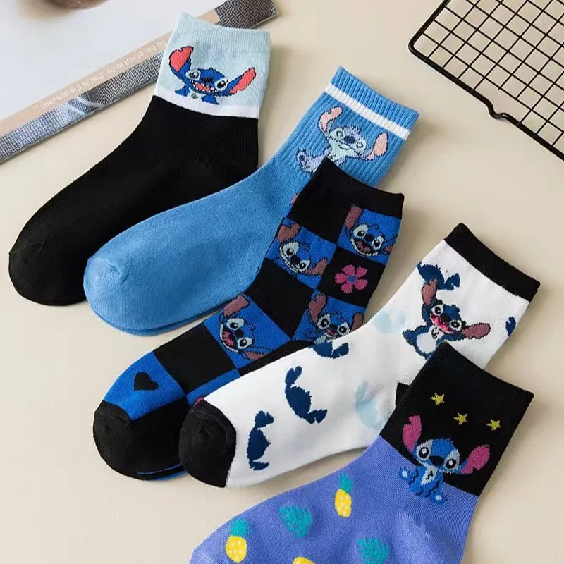 Lilo & Stitch New Mid-Calf Socks for Women Cute Cartoon Anime Socks