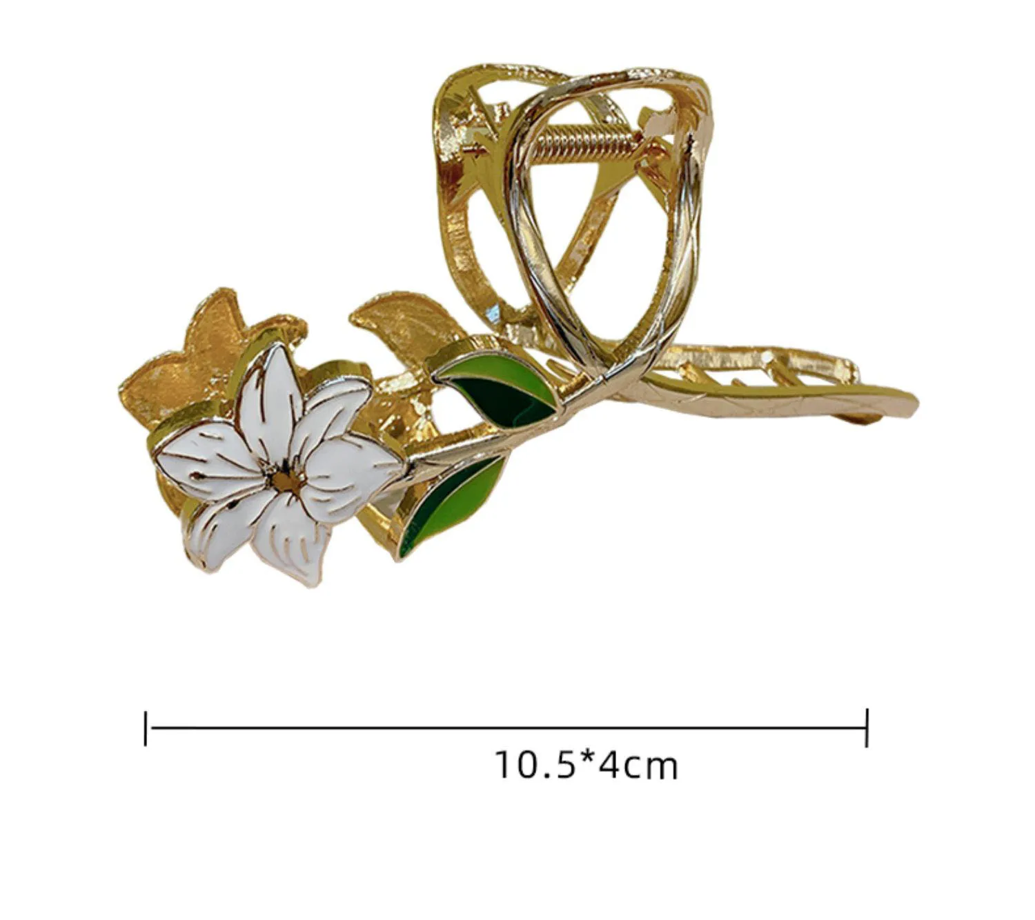 Neue Damen-Haarspange aus Metall, elegante goldene Blumen-Haarspangen, Haarklammer, Krabben-Haarband, Pferdeschwanz-Clip, Kopfschmuck, Haaraccessoires, Tiara – Detail 2