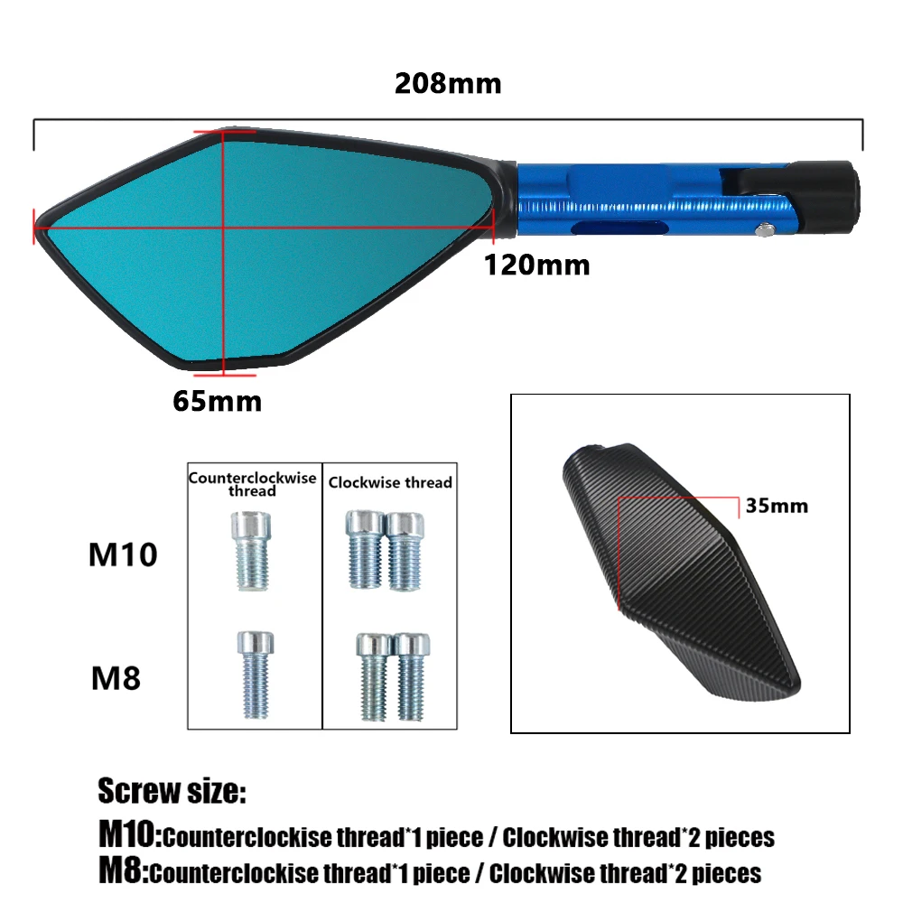 Rétroviseur Latéral de Moto, pour Honda CB650R CBlingHornet 600 offense, 8mm 10mm, pour Yamaha MT07, pour Suzuki et BMW