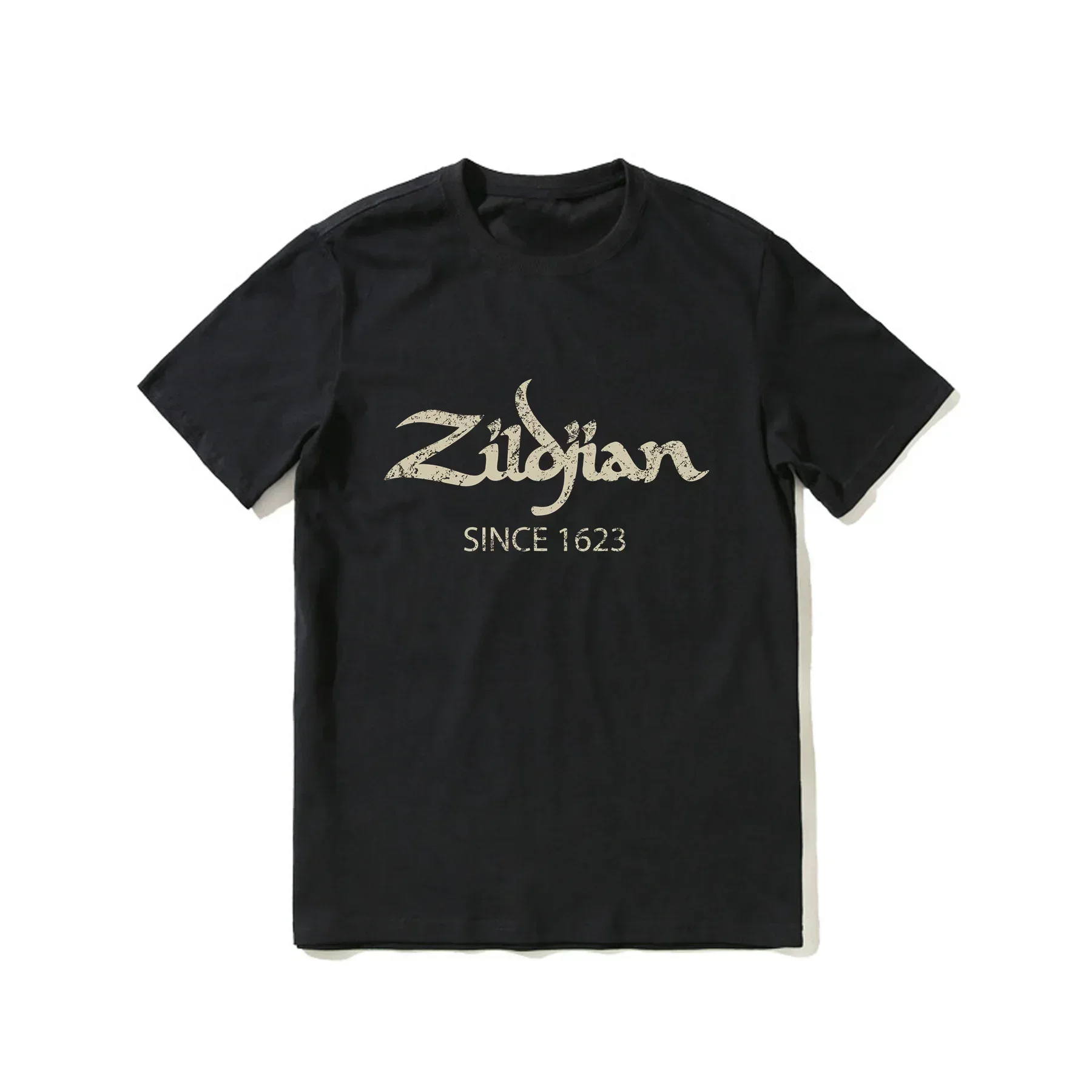 Hot Sale Summer 100% Cotton Zildjian Since 1623 Drummer Cymbals Black T Shirt Men Short Sleeves Hip Hop Streetwear T-shirt