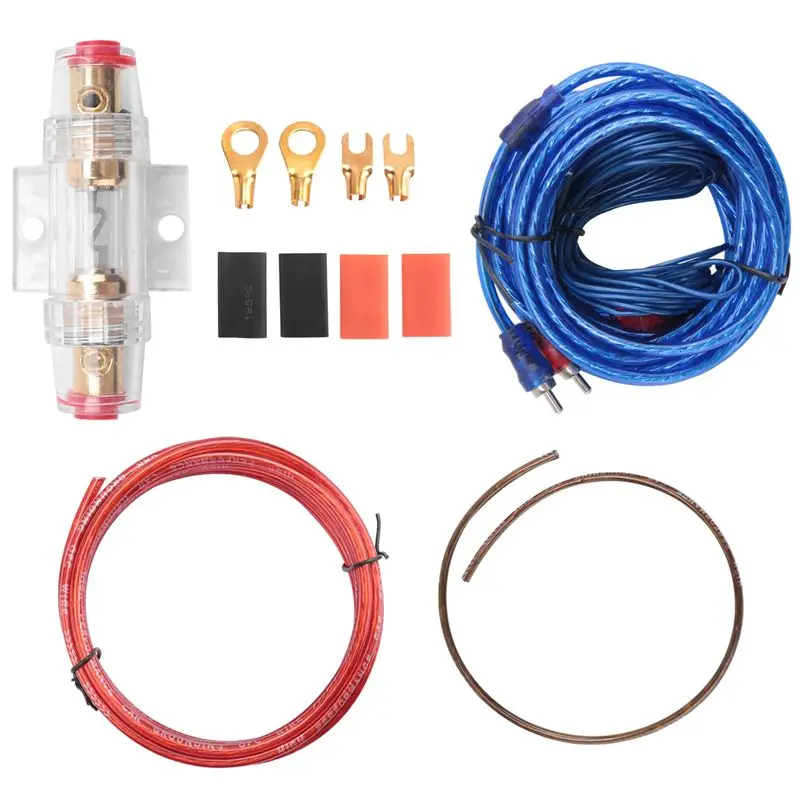 

AC54-1500W Car Amplifier Installation Wiring Harness Kit 8GA Audio Amplifier Subwoofer Power Cable