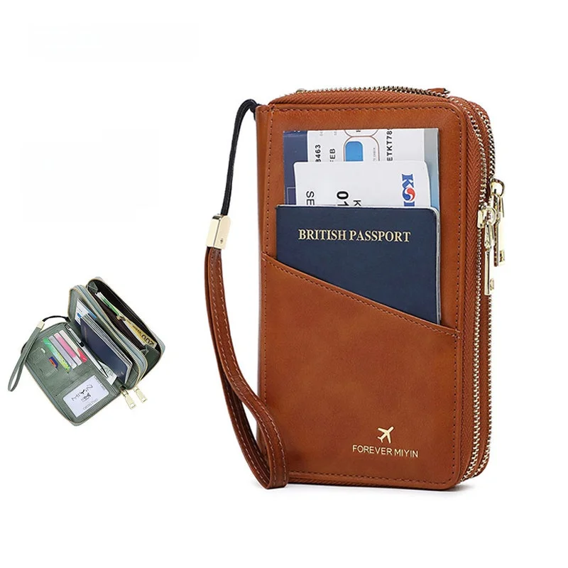 casual-business-travel-document-bag-women's-passport-holder-ticket-holder-multi-functional-leather-pouch-leisure-travel