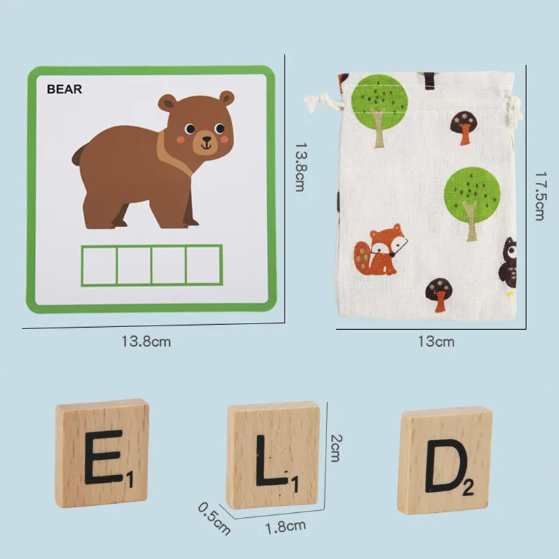 Juguete de palabras de madera Montessori para niños, juego cognitivo de letras, 100 piezas, juegos de ortografía, aprendizaje temprano, juguetes educativos