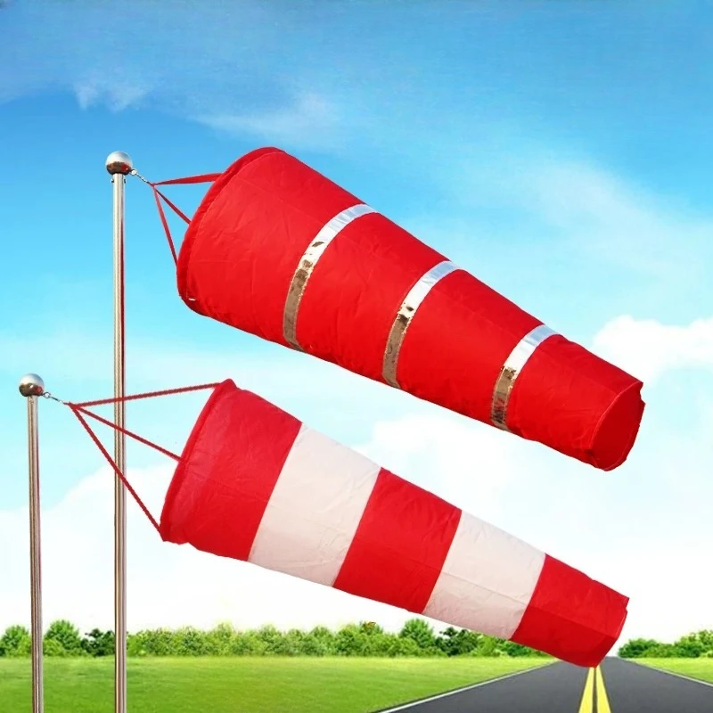 Outdoor Waterproof Scale Airport Reflective Windsock Hanging Weather Rip-Stop Wind Vane Bag 80cm 1meter for RC Flight Part