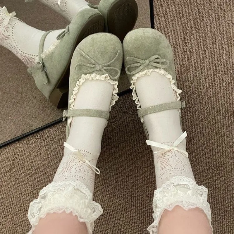 2026 Neuerscheinung Vintage Französischer Stil Runde Spitze Blockabsatz Mary Jane Pumps Damen Frühling Sommer Leder High Heels für Frauen
