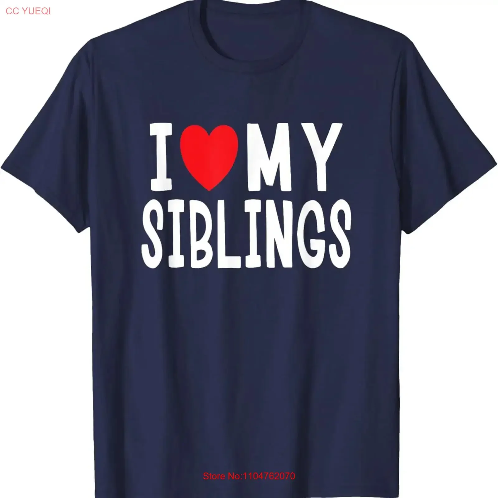 I Love My Siblings Family Celebration Brother Sister T Shirt  vintage Washed fashion Top For Everyday Wear graphic Stretched