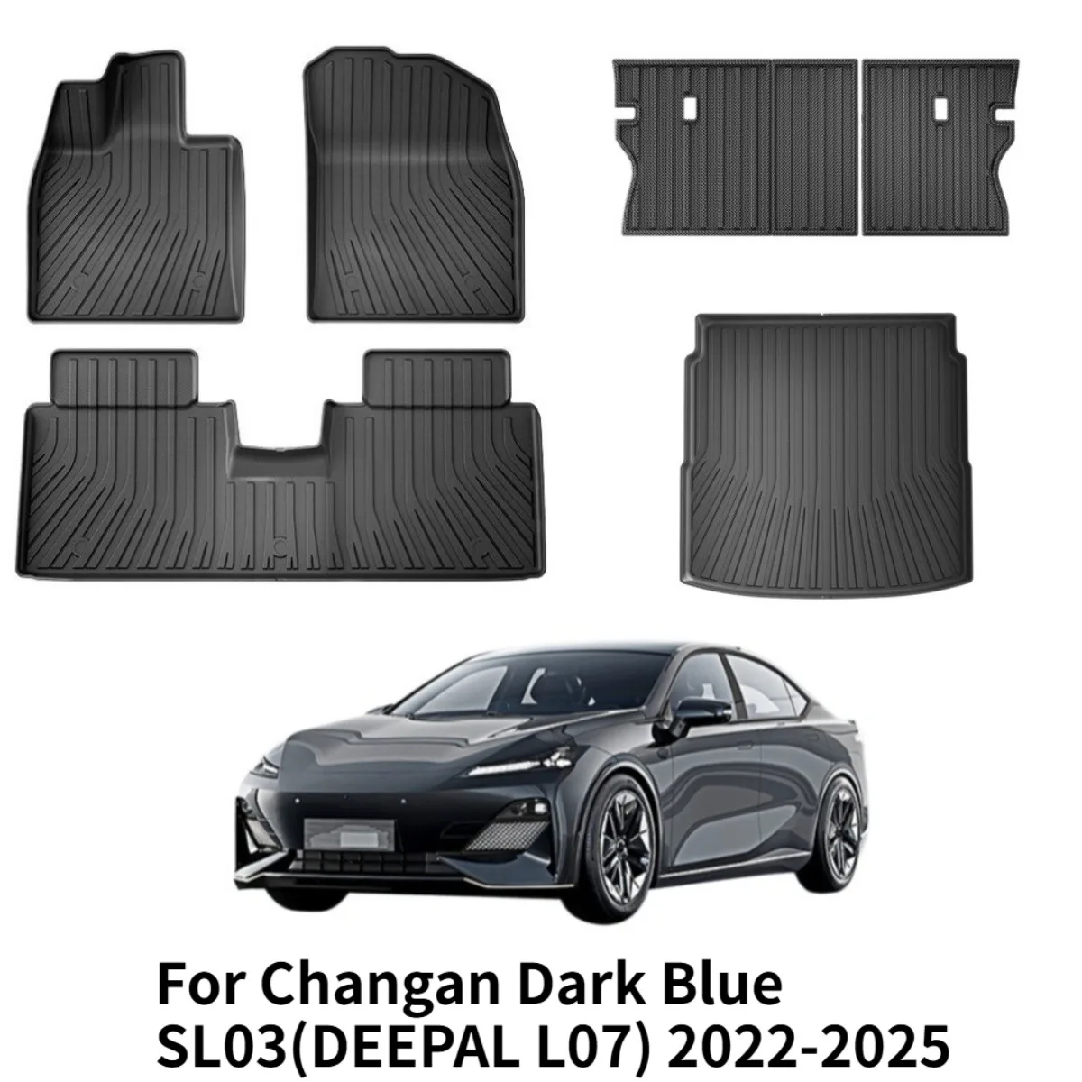 

For Changan Dark Blue SL03 2022-2025 Car Floor Mat Waterproof and Dirt-resistant TPE Floor Mat Trunk Pad