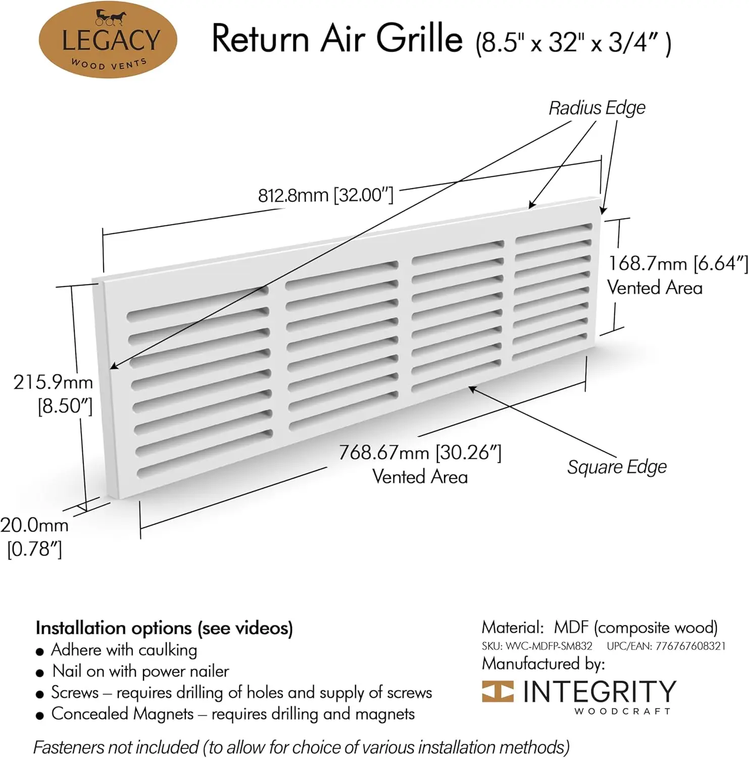 urn Air Grille 8.5